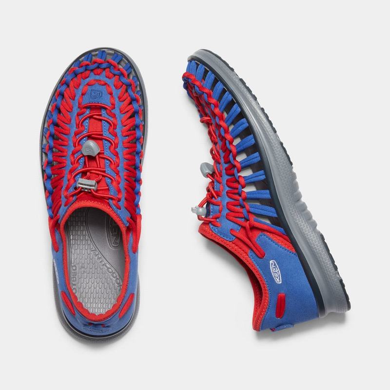 Keen Uneek O2 Mens Uneek Sandals Blue/Red NZ (7594-TQCKD)